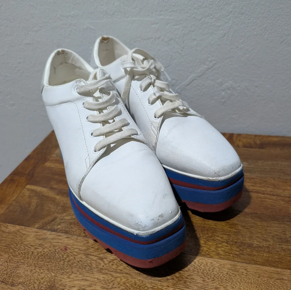 Stella McCartney Elyse Platform sneakers‎ red white and blue Women's Size 36.5